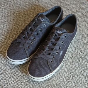 Vans Women's Low-Top Canvas Charcoal Sneakers Retro Skate Shoes